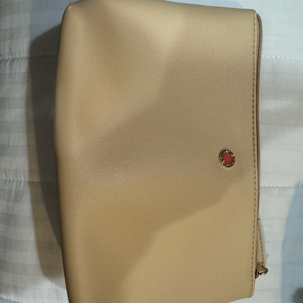 Cosmetic Pouch with Gold Accent